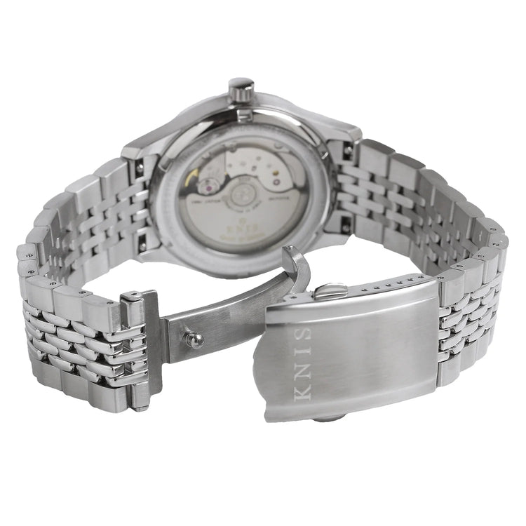 KNIS KOKU Automatic Breguet Numerals Black / Engraved Dial Stainless Steel Bracelet (KN005-BGBKRC)