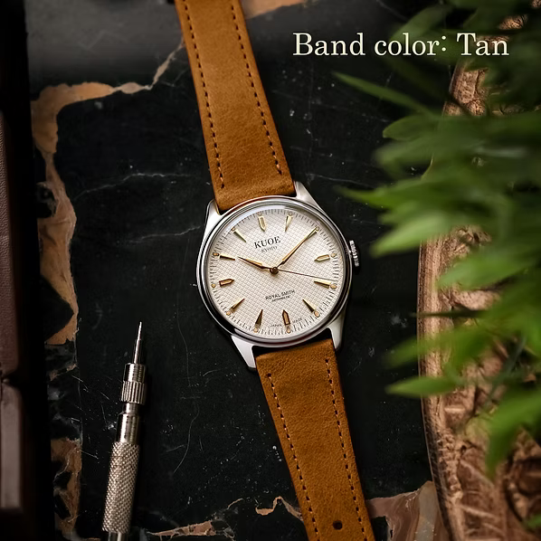 Kuoe Royal Smith 90-006 Large - 39mm Silver Case Ivory Dial