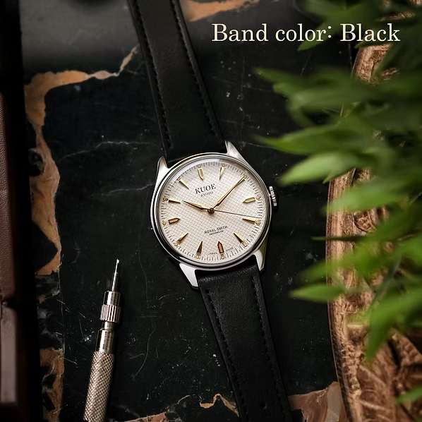 Kuoe Royal Smith 90-006 Large - 39mm Silver Case Ivory Dial