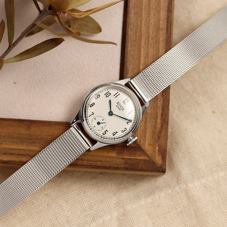 Kuoe HOLBORN 90-003 Silver Case with Blue Hands, Women's Watch - Arabic Indices
