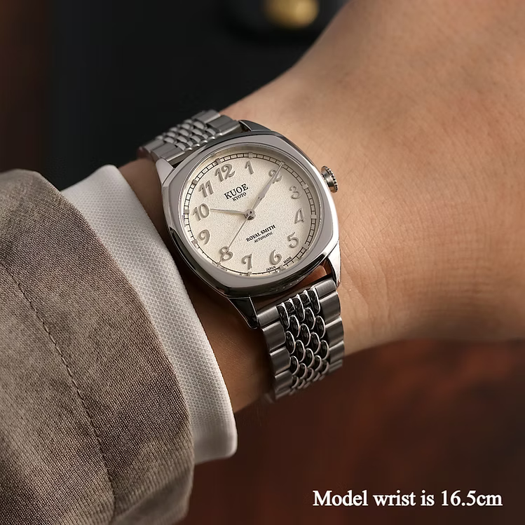 Kuoe ROYAL SMITH 90-008 Silver / Silver with Stainless Steel Bracelet