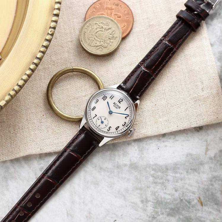 Kuoe HOLBORN 90-003 Silver Case with Blue Hands, Women's Watch - Arabic Indices