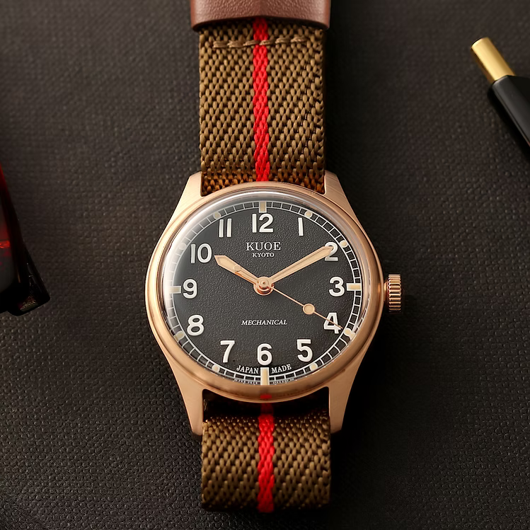 Kuoe OLD SMITH 90-002 38mm Version Bronze Case Black Dial
