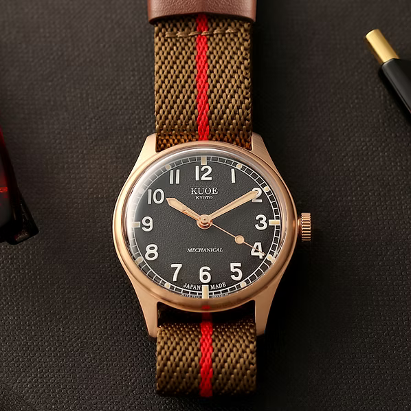 Kuoe Old Smith 90-002 35mm Version Bronze Case Black Dial No-Date