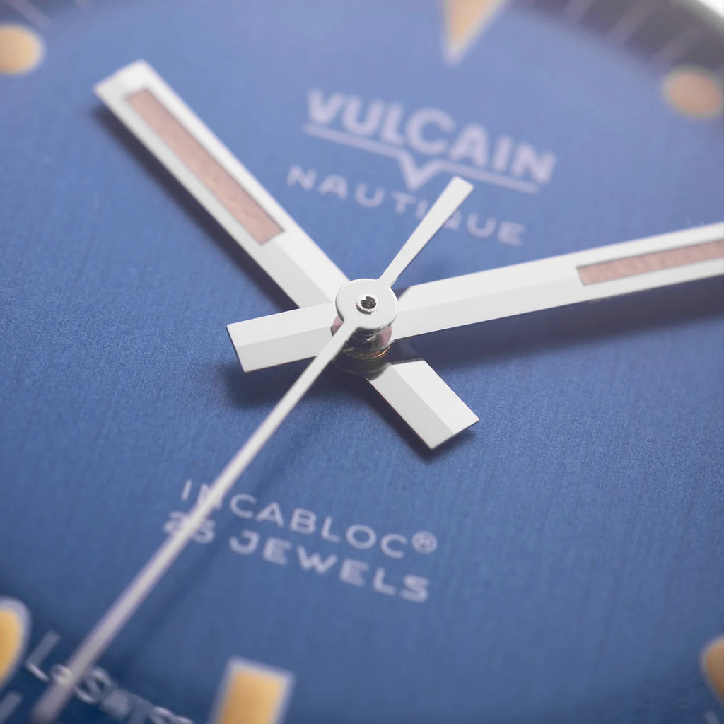 Vulcain Skindiver Nautique - Blue with Khaki Brown Lum