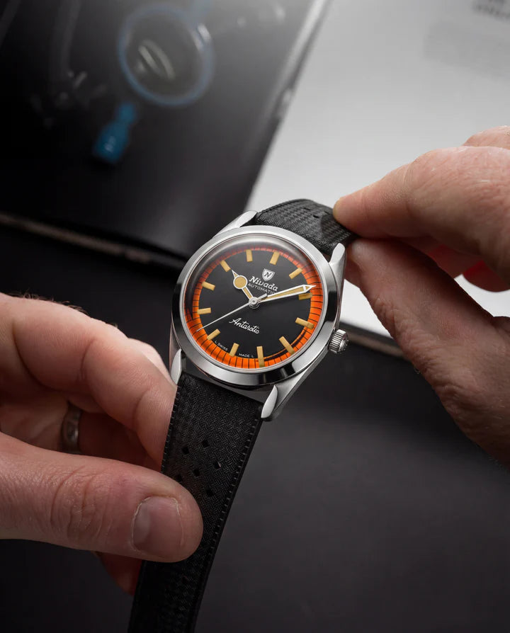 Nivada Grenchen Antarctic Black & Orange - 38mm - With Date