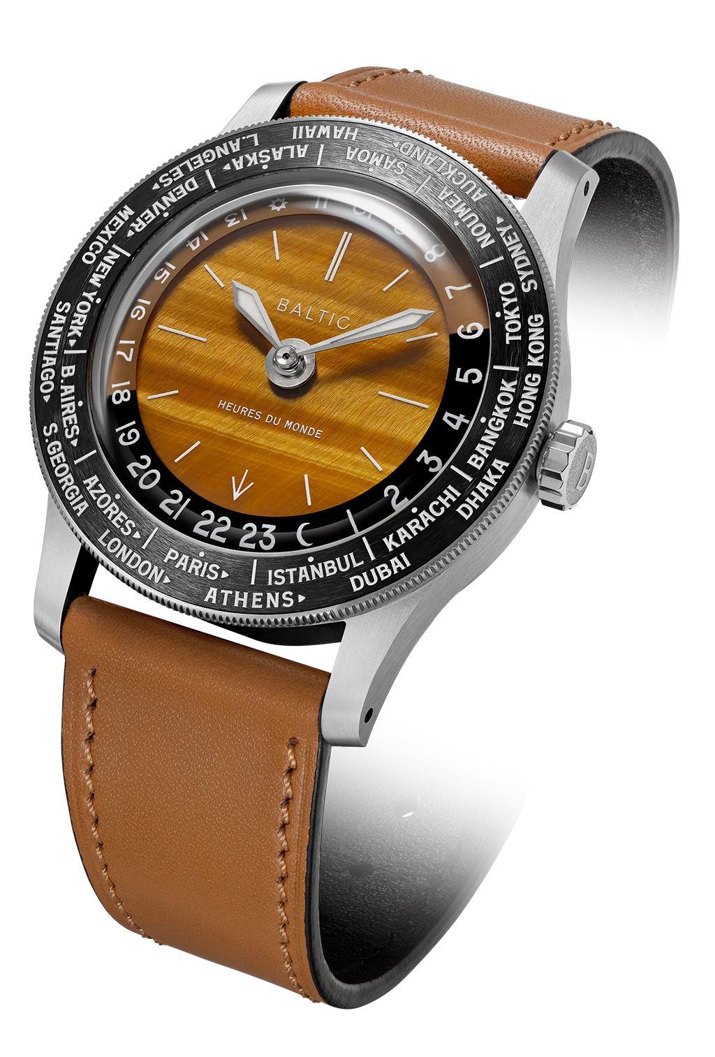 Baltic Heures du Monde Worldtimer - Tiger Eye