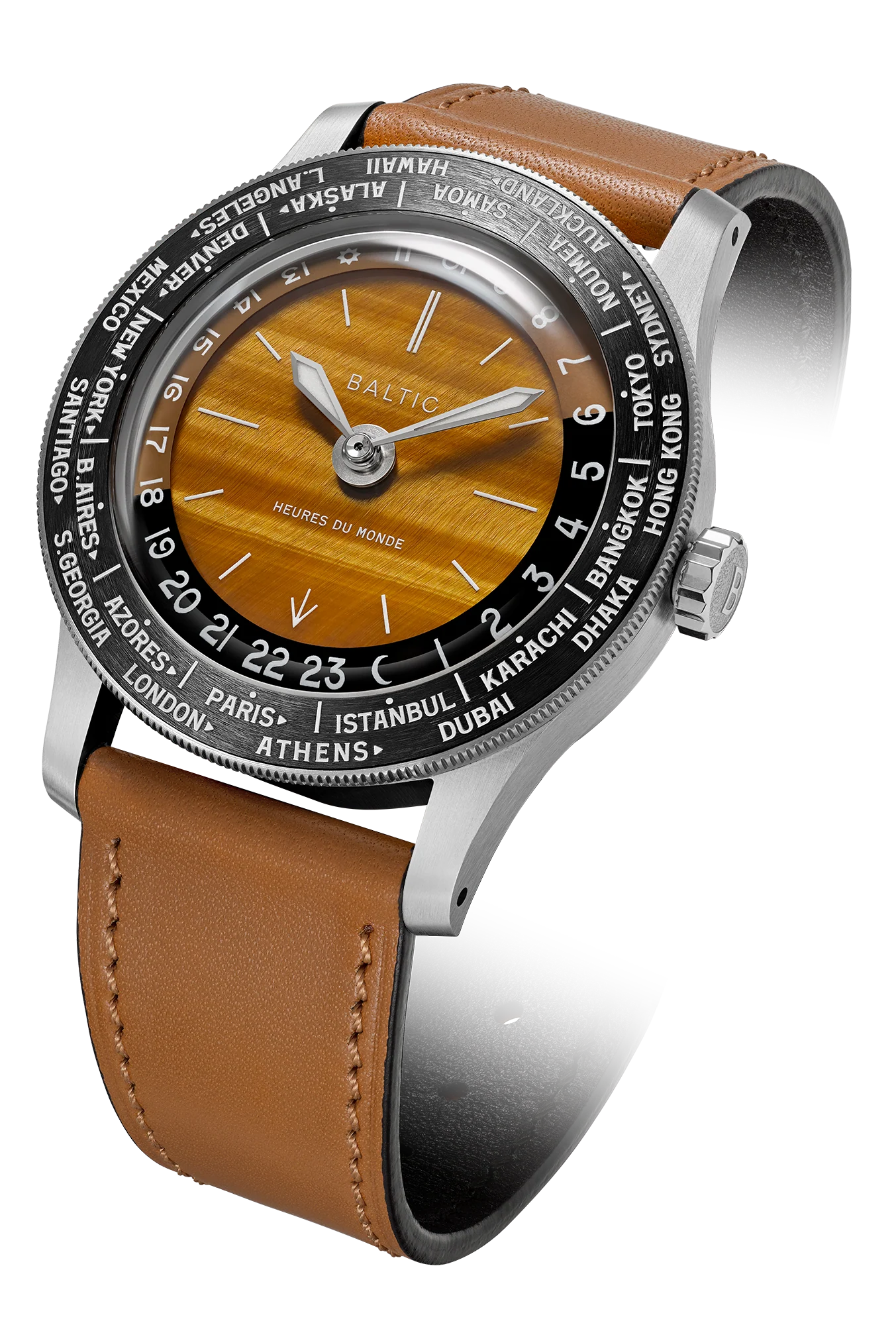 Baltic Heures du Monde Worldtimer - Tiger Eye