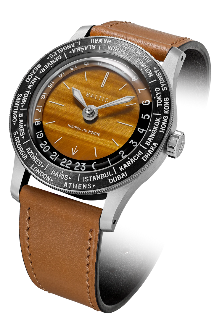 Baltic Heures du Monde Worldtimer - Tiger Eye