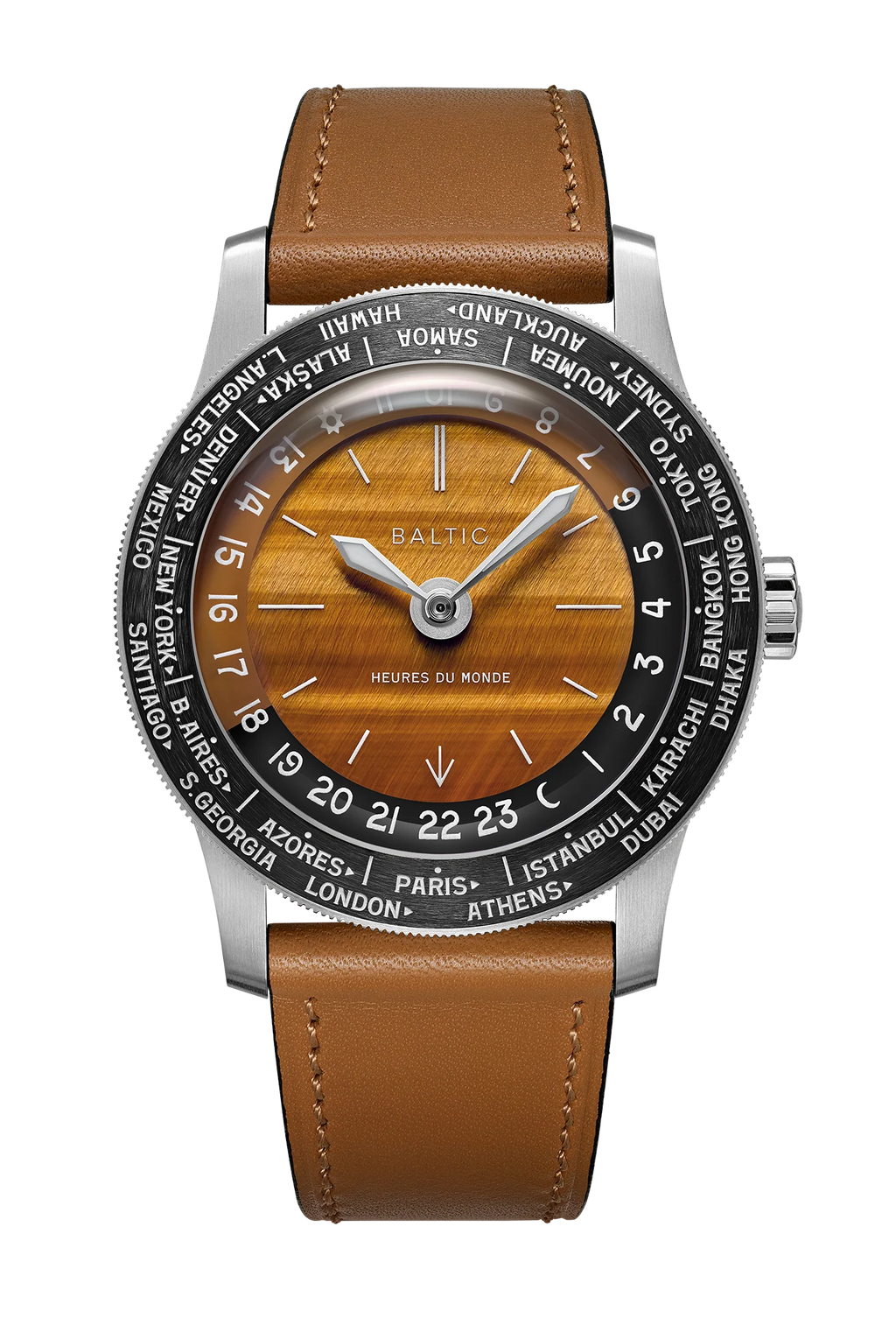Baltic Heures du Monde Worldtimer - Tiger Eye