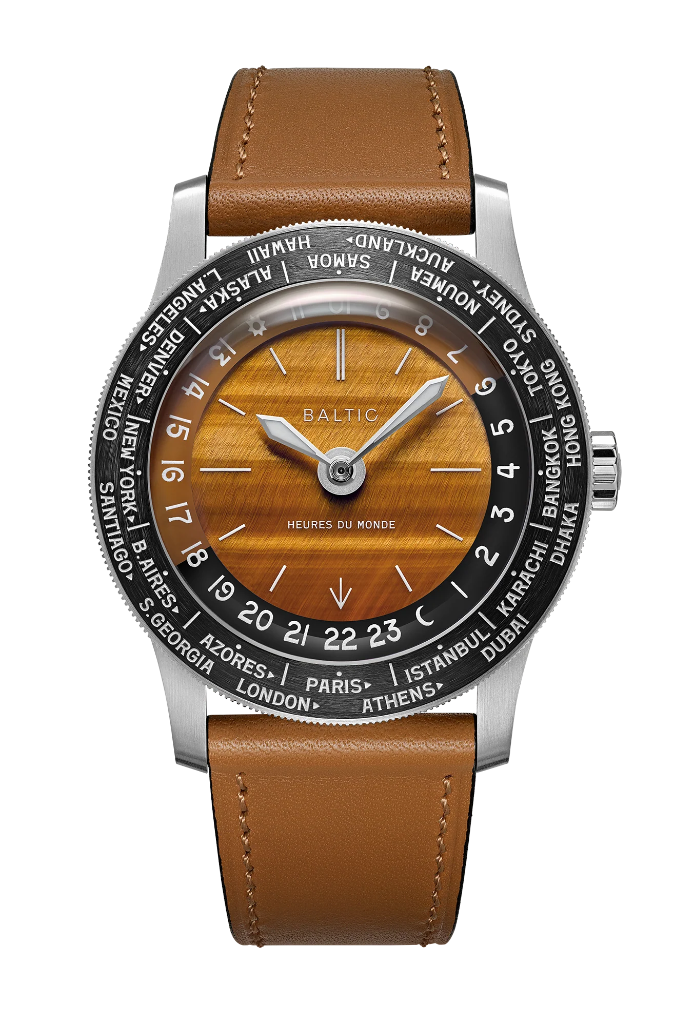 Baltic Heures du Monde Worldtimer - Tiger Eye