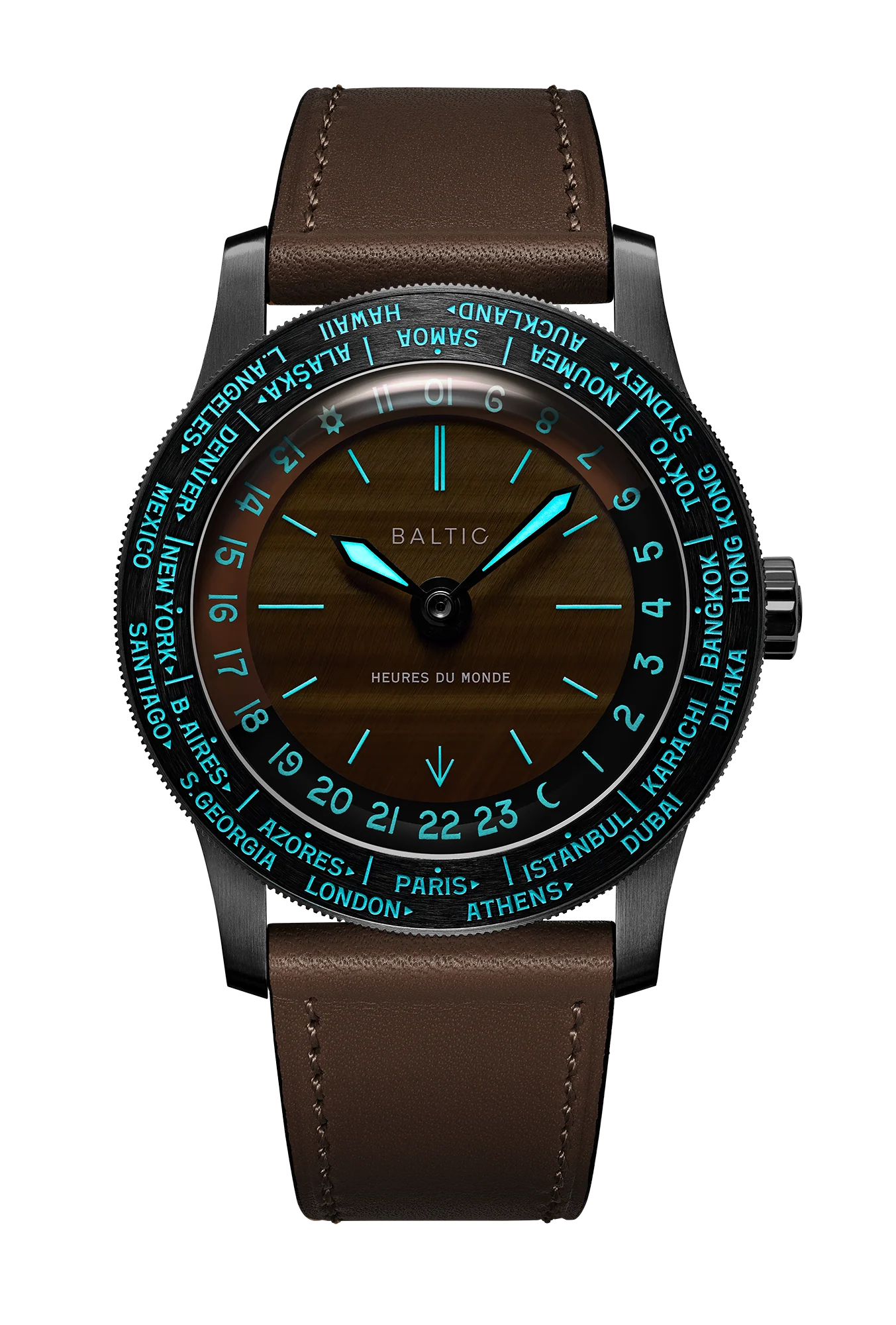 Baltic Heures du Monde Worldtimer - Tiger Eye