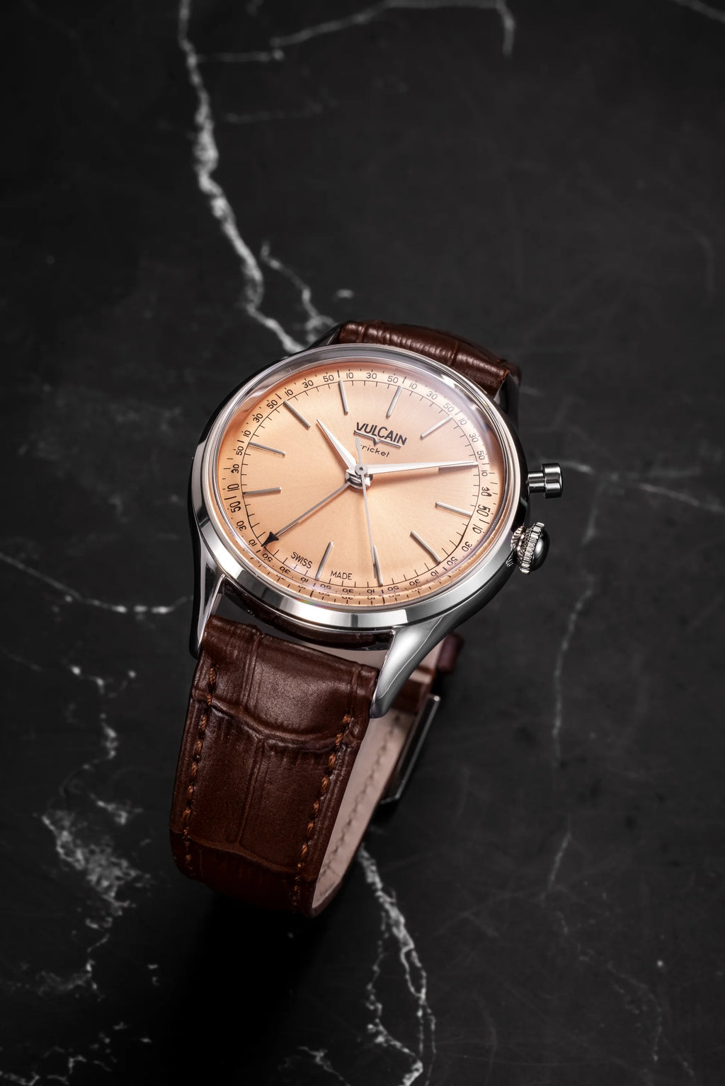 Vulcain Cricket President 36mm - Pale Salmon