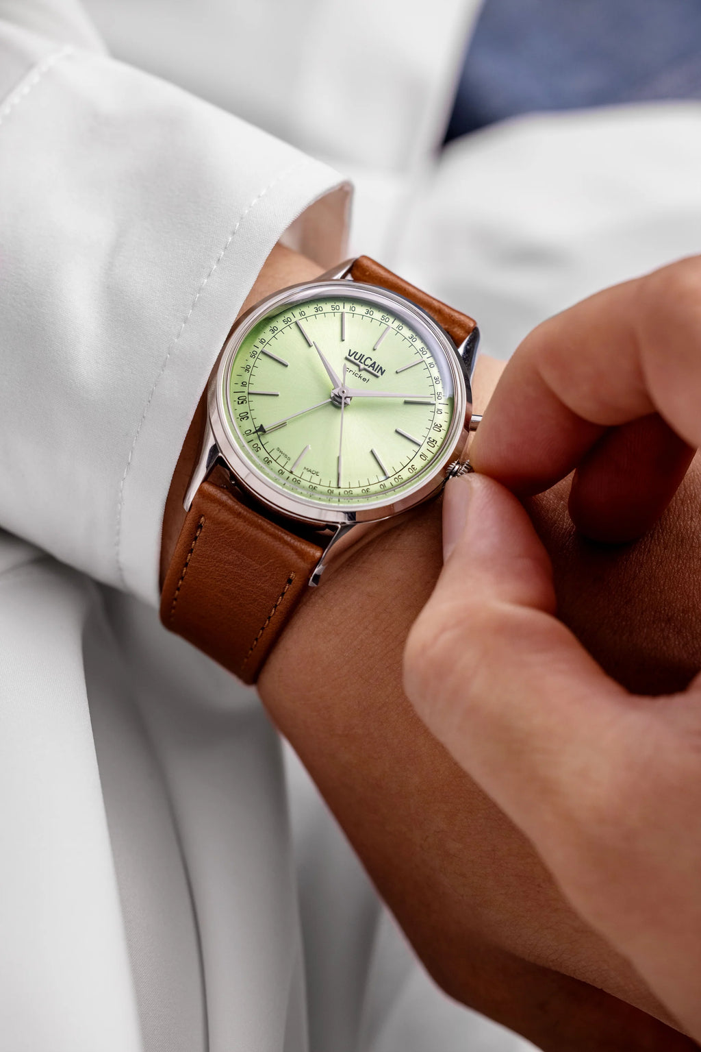 Vulcain Cricket President 39 mm - Pistachio Green