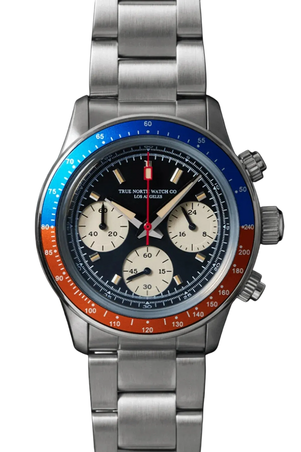 TNC Heritage Chronograph - Red & Blue Bezel