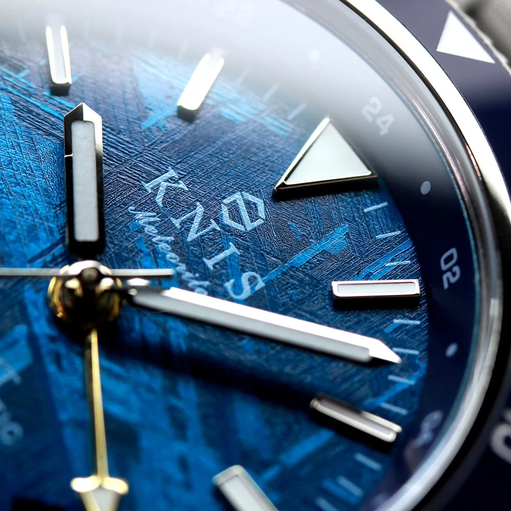 KNIS Meteorite GMT Automatic Divers Watch Blue / Stainless Steel Bracelet (KN007-MTBL)