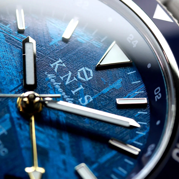 KNIS Meteorite GMT Automatic Divers Watch Blue / Stainless Steel Bracelet (KN007-MTBL)