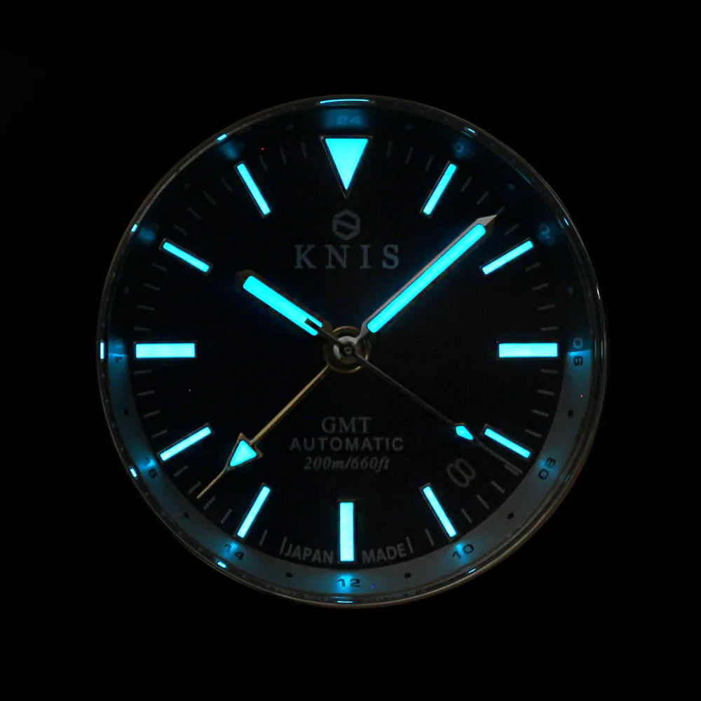 KNIS GMT Automatic Divers Watch Purple / Stainless Steel Bracelet (KN007-PP)