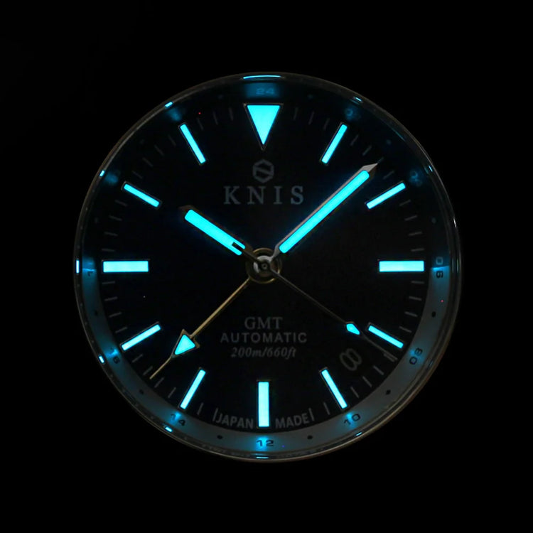 KNIS GMT Automatic Divers Watch Black / Stainless Steel Bracelet (KN007-BK)