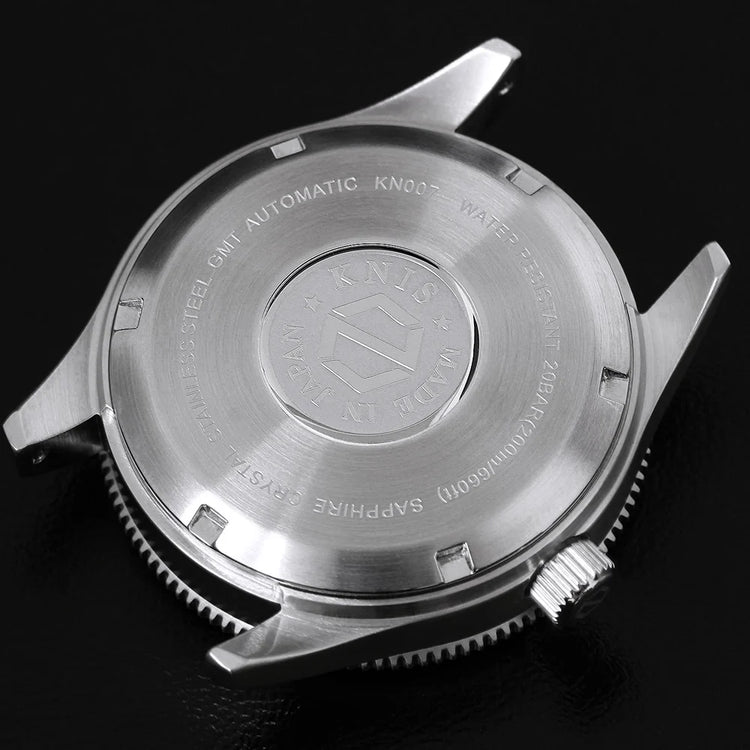 KNIS Meteorite GMT Automatic Divers Watch Black / Stainless Steel Bracelet (KN007-MT)