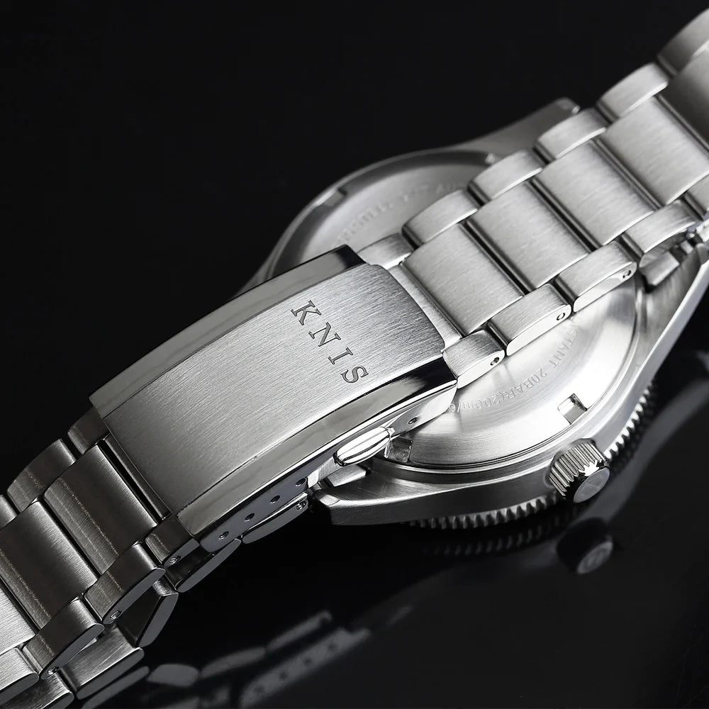 KNIS GMT Automatic Divers Watch Purple / Stainless Steel Bracelet (KN007-PP)
