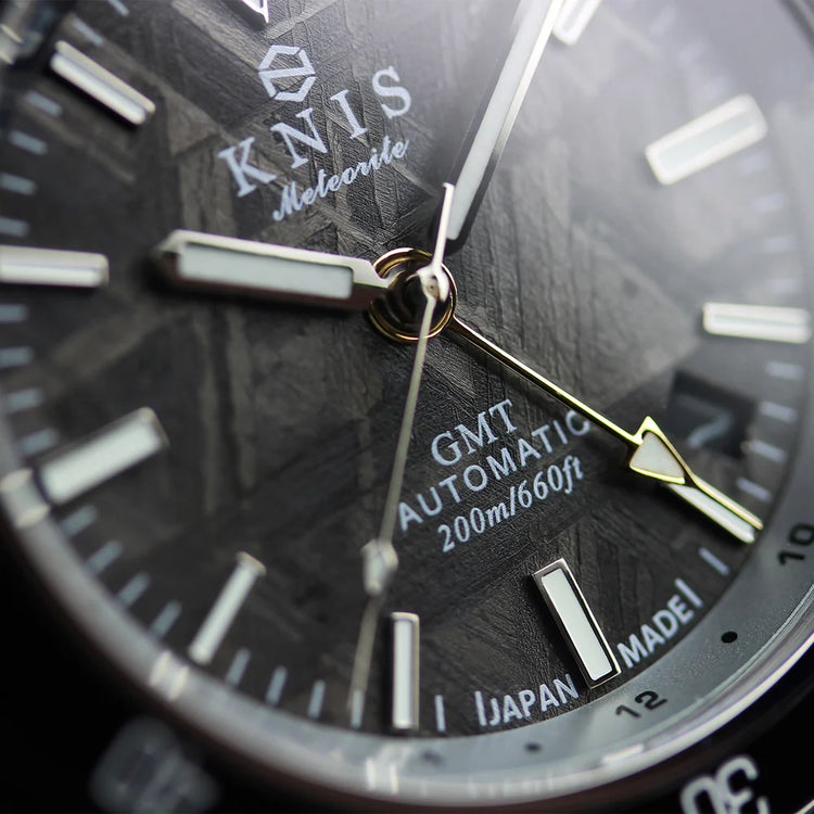 KNIS Meteorite GMT Automatic Divers Watch Black / Stainless Steel Bracelet (KN007-MT)