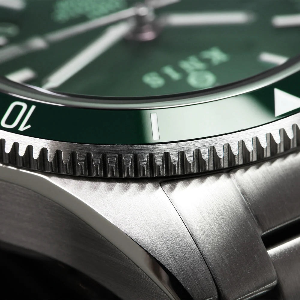 KNIS GMT Automatic Divers Watch Green / Stainless Steel Bracelet (KN007-GR)