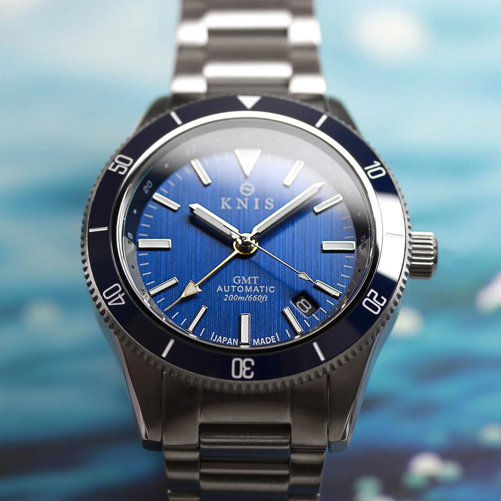 KNIS GMT Automatic Divers Watch Blue / Stainless Steel Bracelet (KN007-BL)