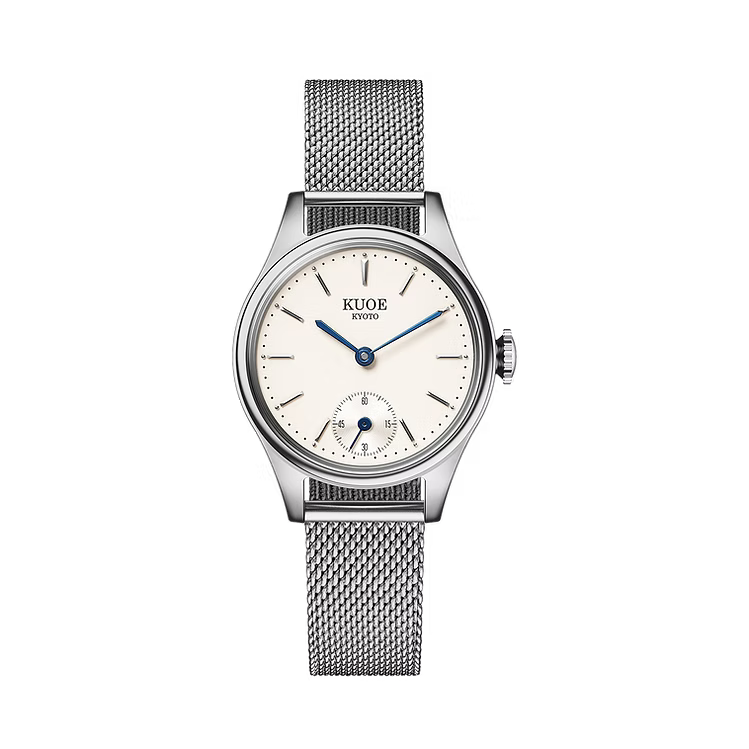 Kuoe Holborn 90-003 Silver Case with Blue Hands, Women's Watch - Stick Indices