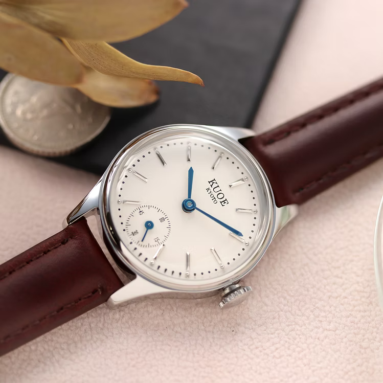 Kuoe Holborn 90-003 Silver Case with Blue Hands, Women's Watch - Stick Indices