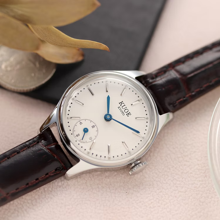 Kuoe Holborn 90-003 Silver Case with Blue Hands, Women's Watch - Stick Indices