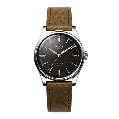 Kuoe Royal Smith  90-006 Large - 39mm Silver Case Black Dial