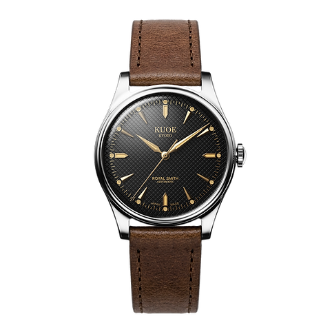 Kuoe Royal Smith  90-006 Large - 39mm Silver Case Black Dial