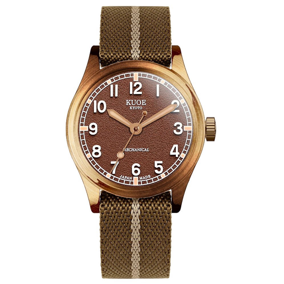 Kuoe Old Smith 90-002 38mm Version Bronze Case Brown Dial