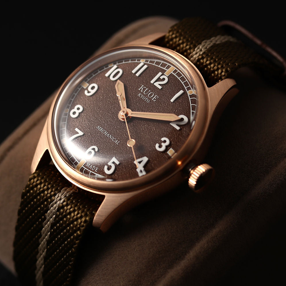 Kuoe Old Smith 90-002 38mm Version Bronze Case Brown Dial