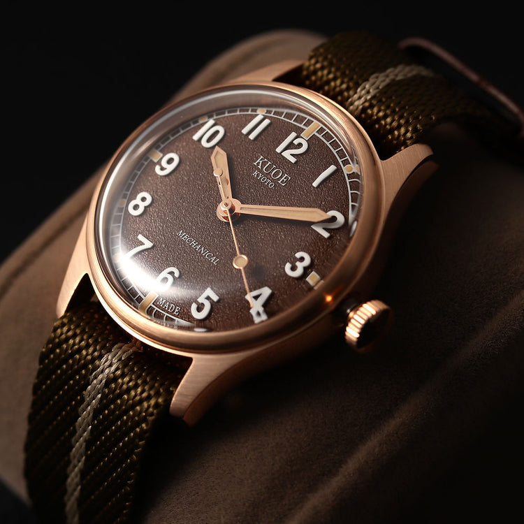 Kuoe Old Smith 90-002 38mm Version Bronze Case Brown Dial