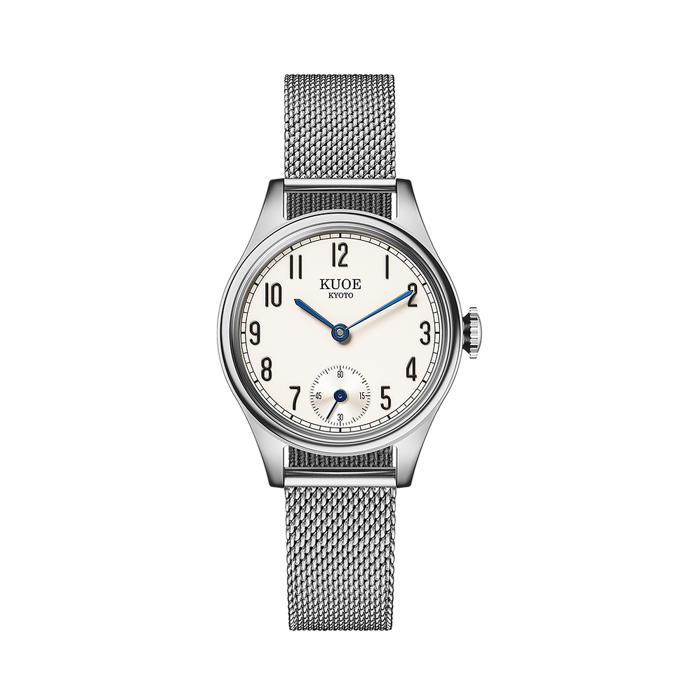 Kuoe Holborn 90-003 Silver Case with Blue Hands, Women's Watch - Arabic Indices