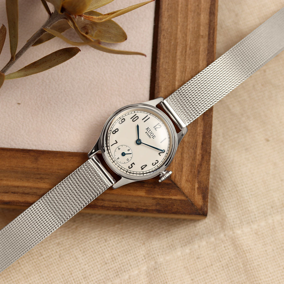 Kuoe Holborn 90-003 Silver Case with Blue Hands, Women's Watch - Arabic Indices