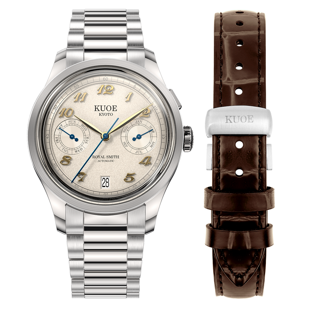 Kuoe Royal Smith 90-010 Automatic Ivory x Grainy Finish Dial
