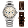 Kuoe Royal Smith 90-010 Automatic Ivory x Grainy Finish Dial
