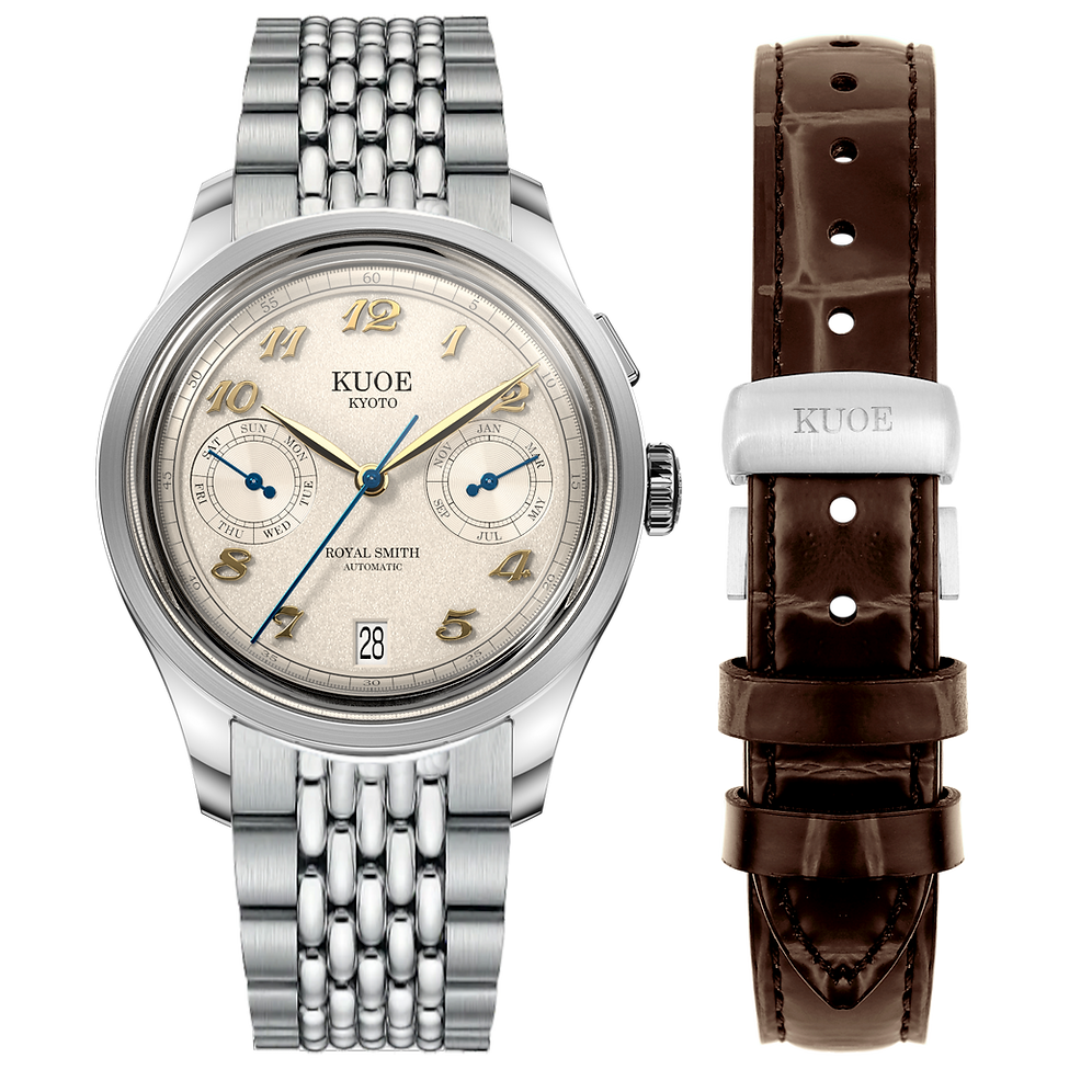 Kuoe Royal Smith 90-010 Automatic Ivory x Grainy Finish Dial
