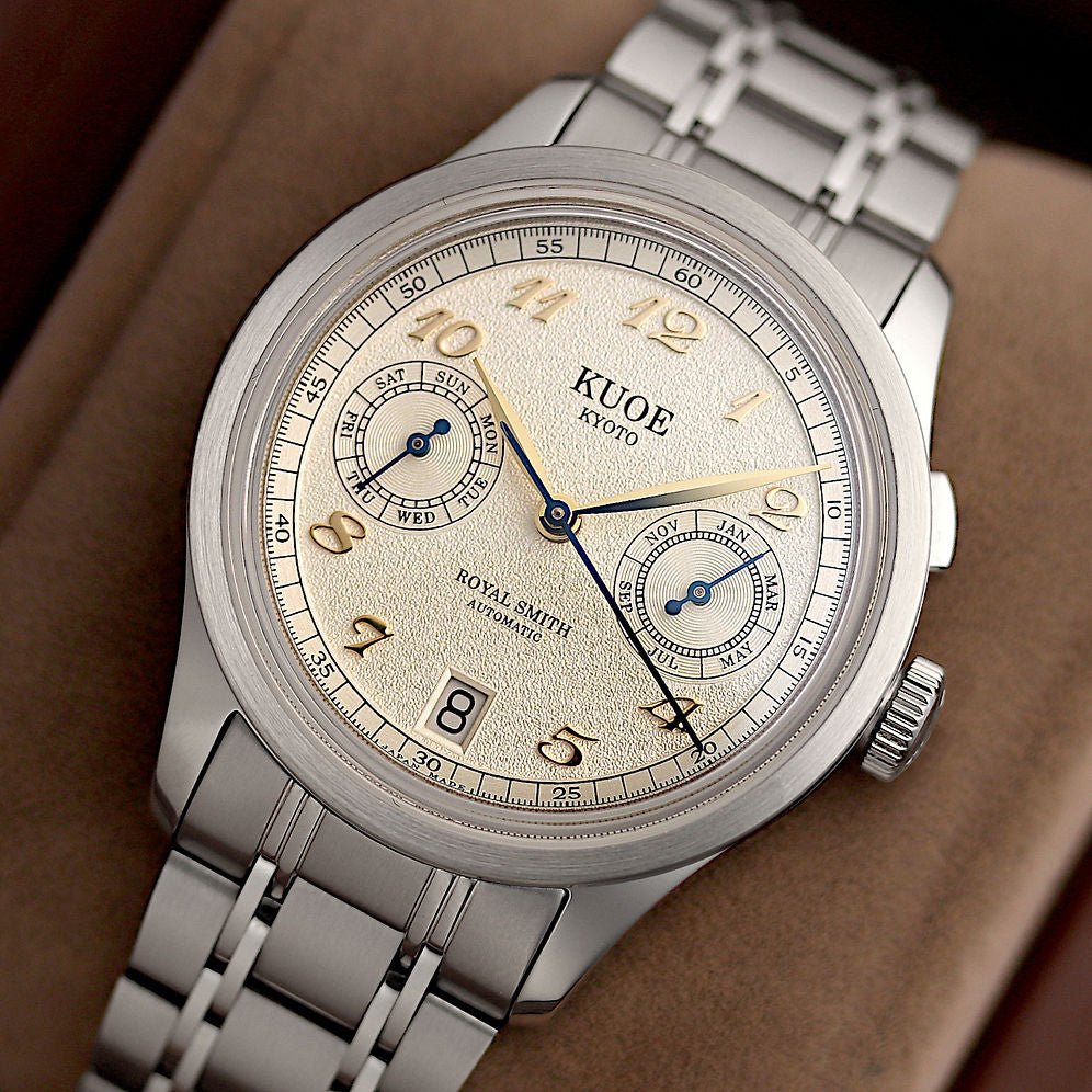 Kuoe Royal Smith 90-010 Automatic Ivory x Grainy Finish Dial