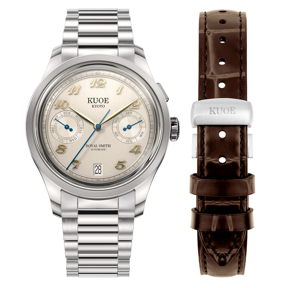 Kuoe Royal Smith 90-010 Automatic Ivory x Vertical Brushed Dial
