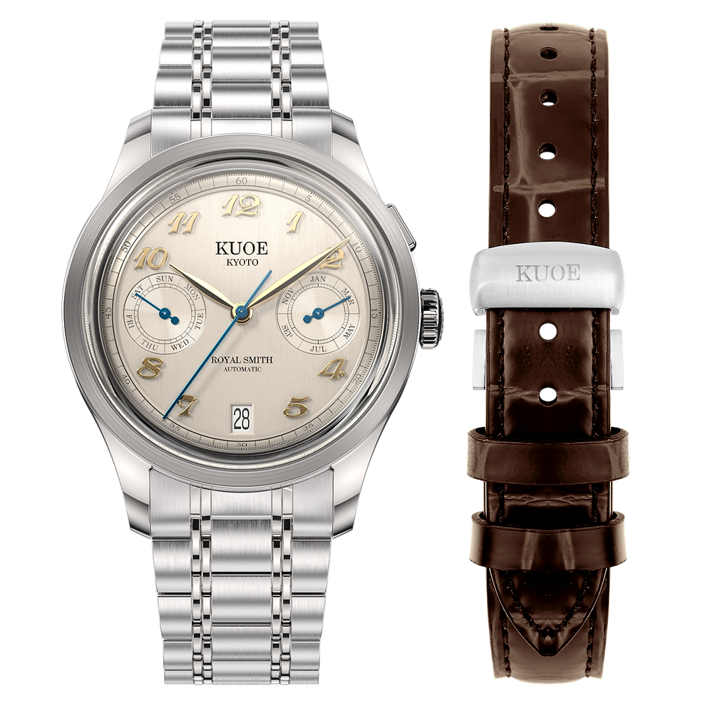 Kuoe Royal Smith 90-010 Automatic Ivory x Vertical Brushed Dial