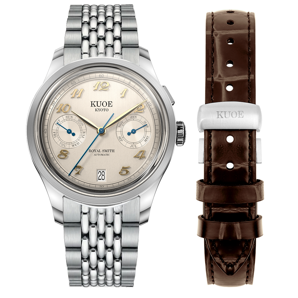 Kuoe Royal Smith 90-010 Automatic Ivory x Vertical Brushed Dial