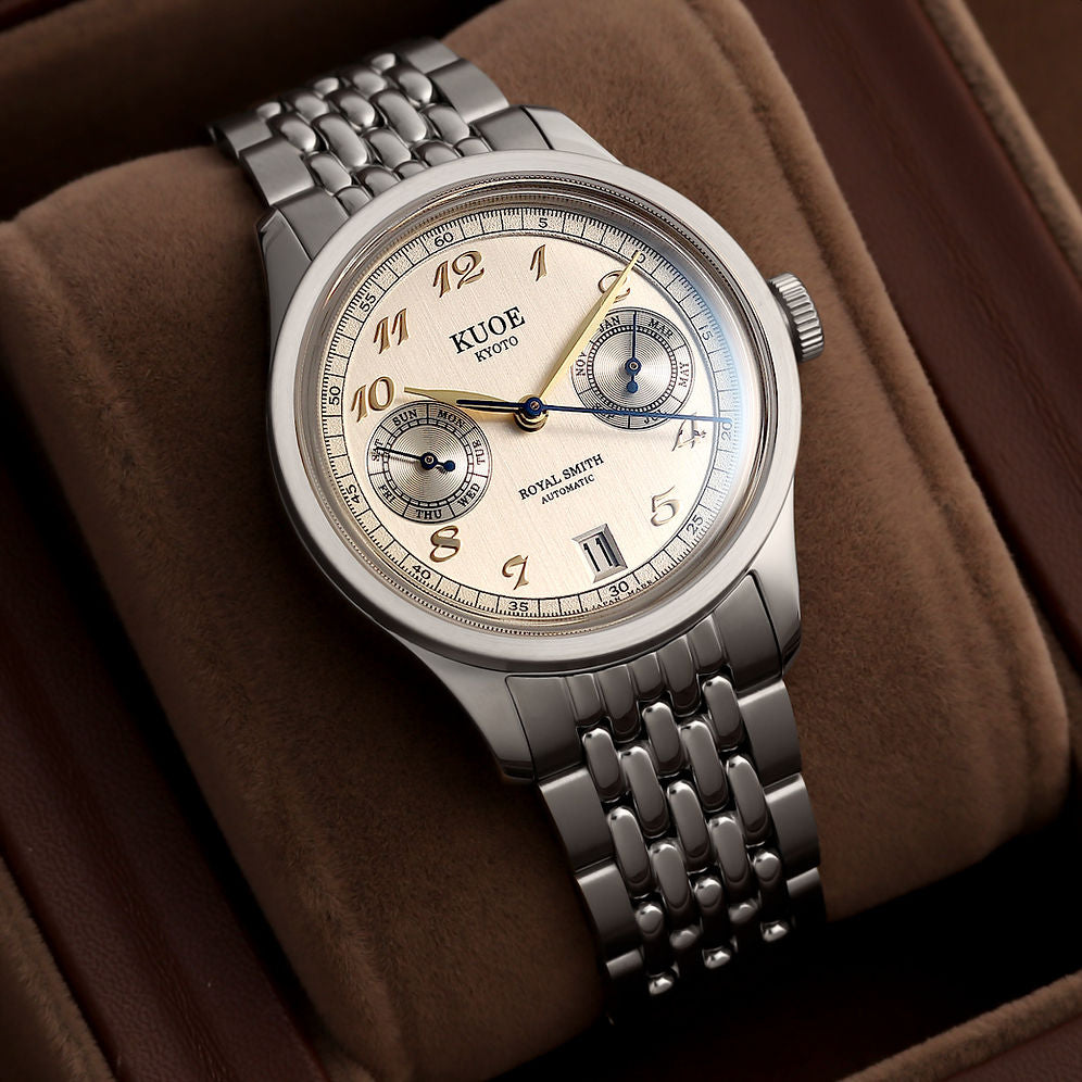 Kuoe Royal Smith 90-010 Automatic Ivory x Vertical Brushed Dial