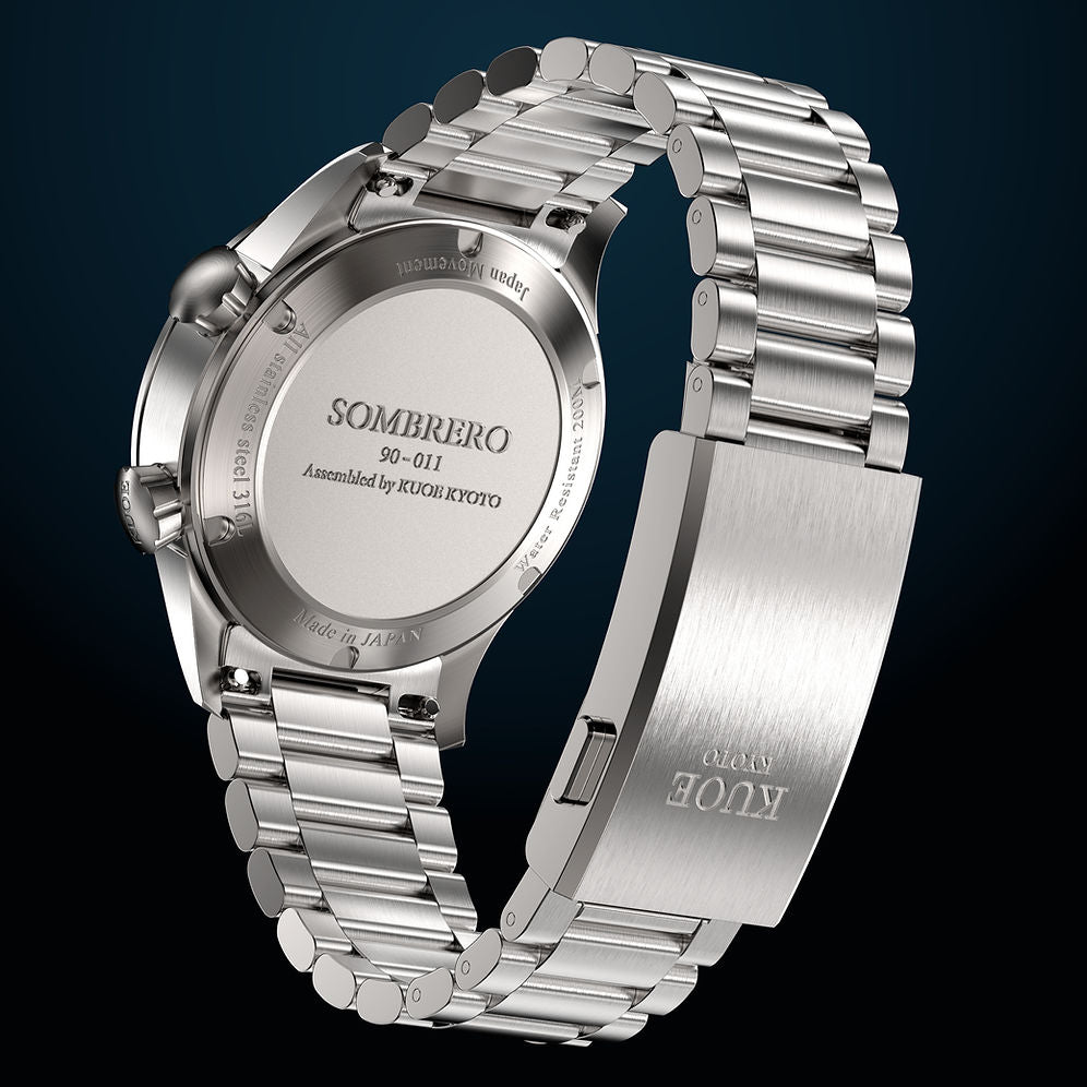 Kuoe Sombrero 90-011, Silver, Linen Textured Dial, 20 Bar Water Resistant
