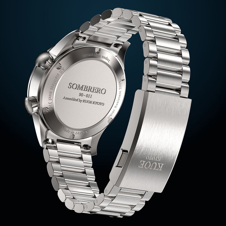 Kuoe Sombrero 90-011, Silver, Linen Textured Dial, 20 Bar Water Resistant
