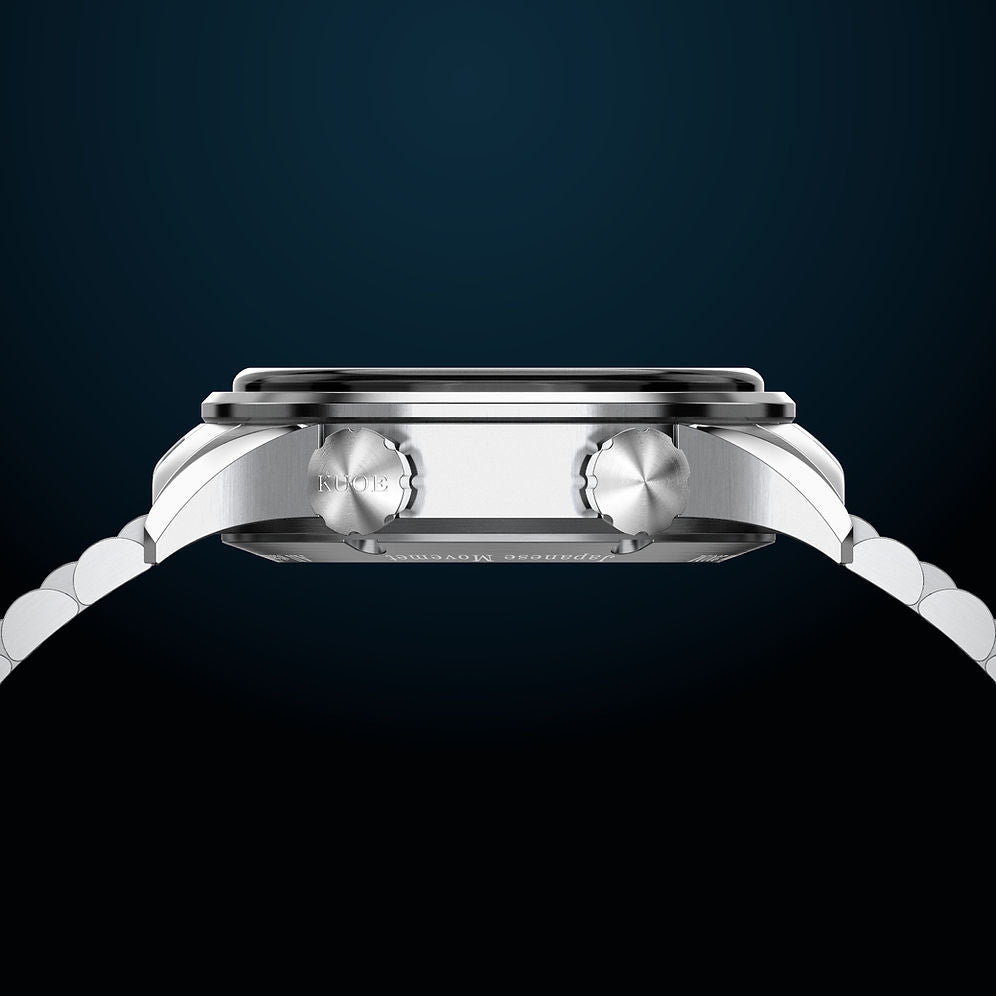 Kuoe Sombrero 90-011, Silver, Linen Textured Dial, 20 Bar Water Resistant