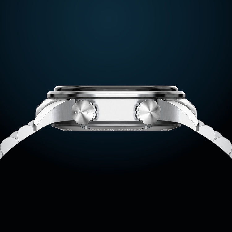 Kuoe Sombrero 90-011, Silver, Linen Textured Dial, 20 Bar Water Resistant